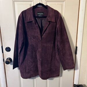 Used Excellent Condition. Elegant Women's Suede Blazer in Deep Purple
